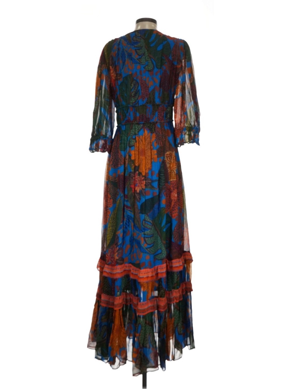 FARM Rio Multicolor Floral Maxi Dress with Blue and Orange - Picture 8 of 13